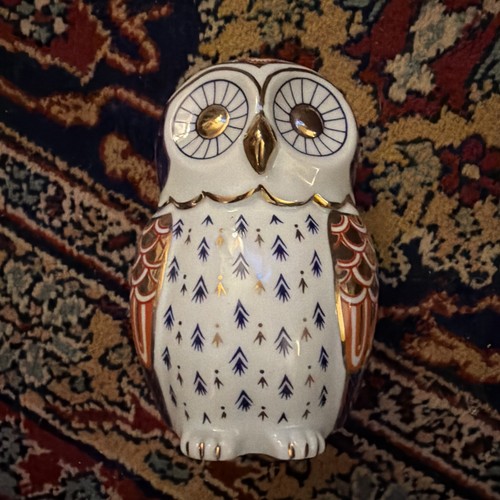 Porcelain owl bird figurine - porcelain,