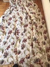 Laura Ashley Gosford Paprika Pencil Pleat Linen Mix Curtains 84’D & 54’W each