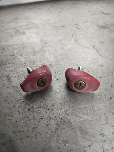 Pair red coat hooks - pair, of