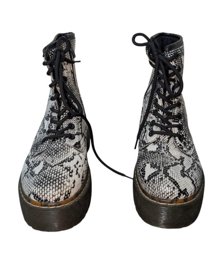 Snakeskin print platform - print, boots
