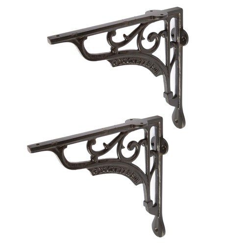 Ornate iron shelf - iron, bracket