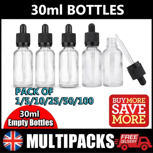 30ml clear glass - clear, with