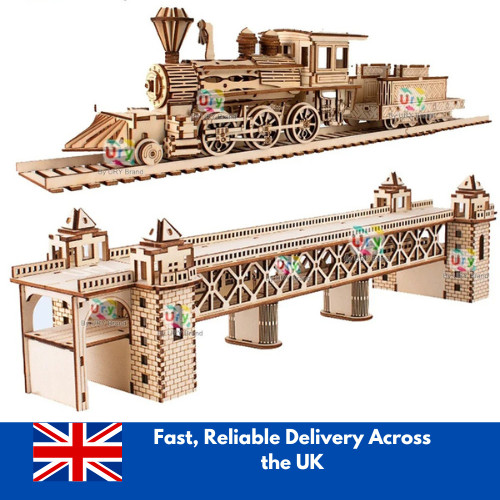 Wooden puzzle airship model - wooden,