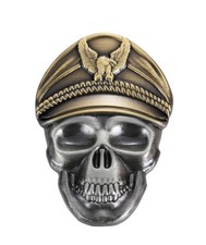 GERMAN BIKER SKULL HEAVY QUALITY MADE ENAMEL PIN BADGE