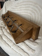Solid wooden rustic coat rack
