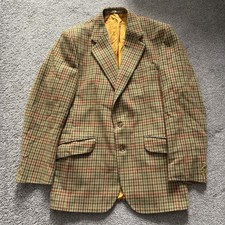 Bladen Supasax Wool Tweed Jacket Mens 38R Green Check Balmoral Country Blazer