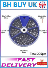 205 x LEAD FISHING WEIGHTS IN