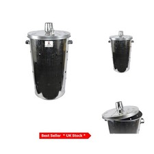 Versatile 110L Metal Garden Incinerator with Chimney Lid - Burn Leaves & Rubbish