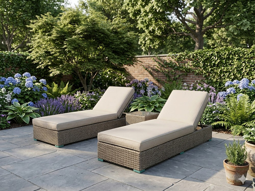Sun lounger bed rattan wicker - sun,