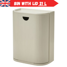 IKEA GÅRDSBUTIK Bin with Lid Grey Beige 21L Waste Trash Recycling Storage Can