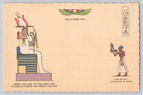 Postcard egyptian hieroglyphs - egyptian,