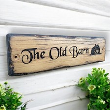 Personalized Sign | Custom Engraved Plaque, Rustic Wooden Nameplate, Farmhouse S