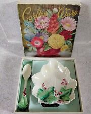 CARLTON WARE Ceramic Box Set Redcurrant Jam Dish With Spoon VGC