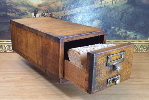 Antique library file drawer - file,