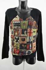 AVENTURES DES TOILES Women`s Jumper V Neck Long Sleeve Pullover Blouse Size 42