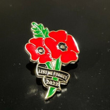 Remembrance Pin Badge Lest We