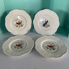 4 xRoyal Cauldon Bristol Ironstone Plates  Redwing Blackbird 1, Summer Tanager 3