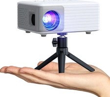 Mini Projector 1080P Full HD 15000Lumen Low Noise 360° Rotatable 50% Zoom Tripod