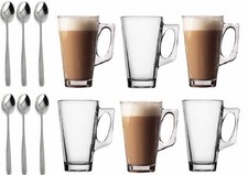 6 Latte Glasses Cappuccino Tea