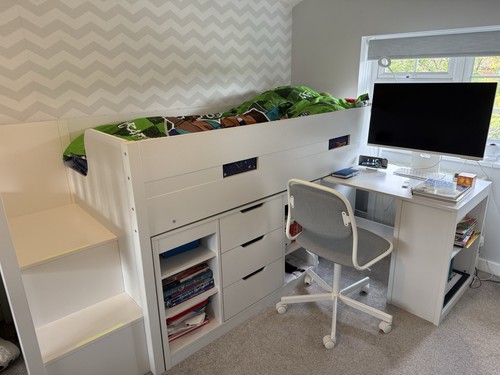 White mid sleeper - cabin, bed