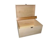 Wooden Plain Box Hinged Lid Personalise Paint Decorate Storage Gift 24x18x13cm