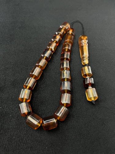 Bold blue amber komboloi - amber,