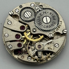 Buren 410 Grand Prix Watch Movement Manual Wind Vintage Parts Repair 23.6mm