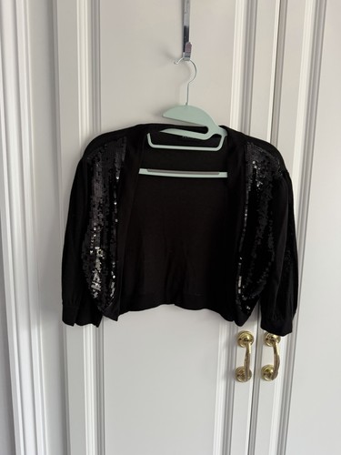 Planet black sequin open front - planet,