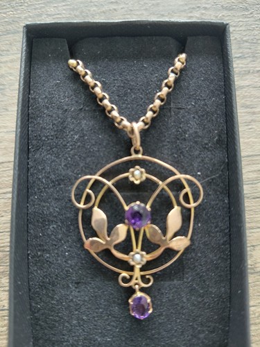Antique edwardian amethyst - amethyst, &