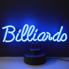 Neon BILLIARDS Sign Table Lamp Bar Pub Mancave Neonetics 4BLRDS 38cm!  (Not LED)