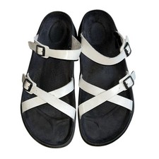 birkenstock tatami womens size 9/10 shoes white leather strappy comfort sandals