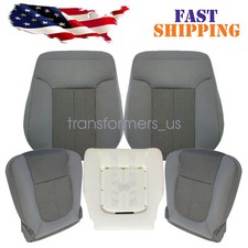5 x For 2011-2016 Ford F250 F350 XLT Front Cloth Seat Cover Gray & Driver Foam