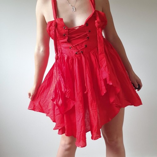 Bright red boho - boho, layered
