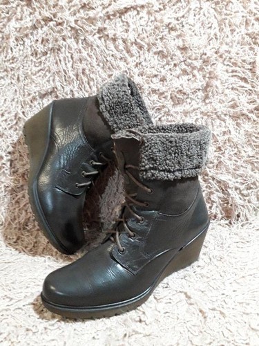 Women ecco boots brown leather - ecco,