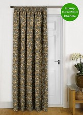 Home Curtains Georgia Chenille Lined Door Curtains - Gold - 65 x 84"