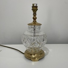 Waterford Cut Crystal Table Lamp Glass & Gold Tone WORKING 30cm