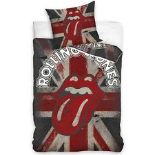 THE ROLLING STONES UNION JACK SINGLE DUVET COVER SET EUROPEAN 100% COTTON