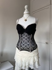 Vintage Y2K Sheer Lace Boned