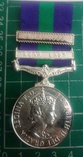 QEII GSM Capaign Service Medal Clasps Aden 1955+Near East (Named) F/Size Copy 