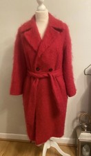 Marella by MaxMara Red alpaca wool belted oversized coat size UK 12 VGC
