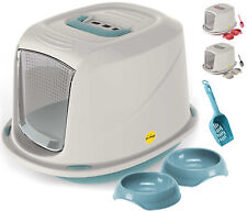 Cat Hooded Litter Tray Kitten Bundle Bowls Scoop Toilet Starter Loo CatCentre?