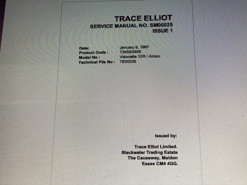 Trace elliot velocette 12r - elliot,