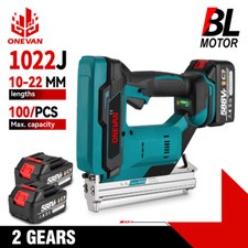 Heavy Duty Stapler Cordless U-Nailer Staple Gun with 2 Batteries & Charger 1022J