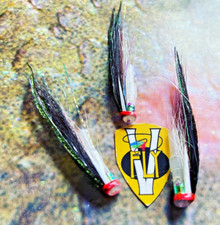 3 V Fly 1 inch Hot Pearl Sunray Shadow Salmon Hitch Tube Flies & V1 Trebles