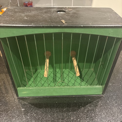 Vintage wooden bird show cage - bird,