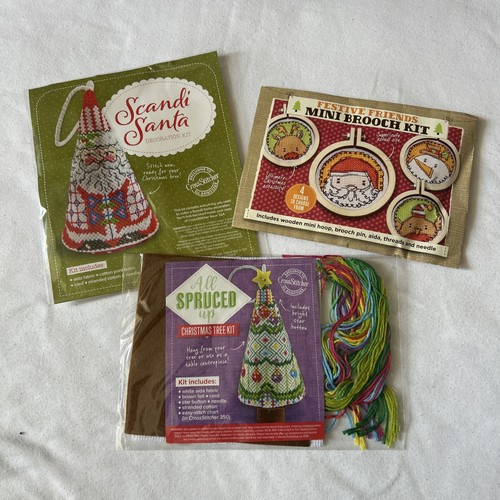 Three christmas cross stitch - three,