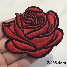 Red Rose Embroidery Sew Iron