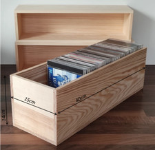 CD storage sorting unit shelf wooden stacking boxes crate wood Natural ECO