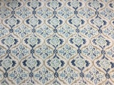 JANE CHURCHILL CURTAIN FABRIC ‘HAVEN’ 1.5M BLUE - 100% COTTON - WILDWOOD - COTTO
