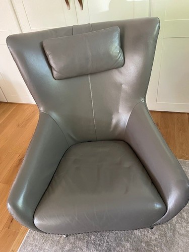 Leather swivel chair - swivel,